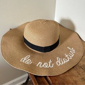Do Not Disturb wide brim sun hat one size fits most, adult